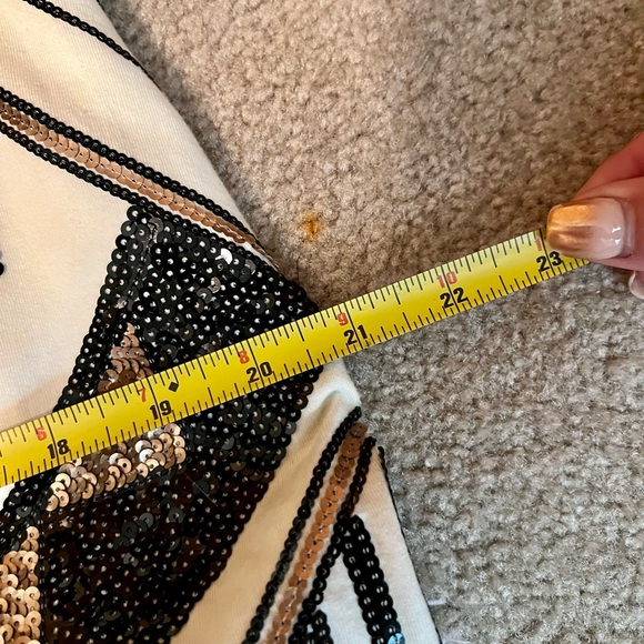 Art Deco print Express Stretch Cocktail Holiday New Years Dress size L - Picture 7 of 8